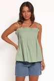 Carson Pleated Top Sage Green