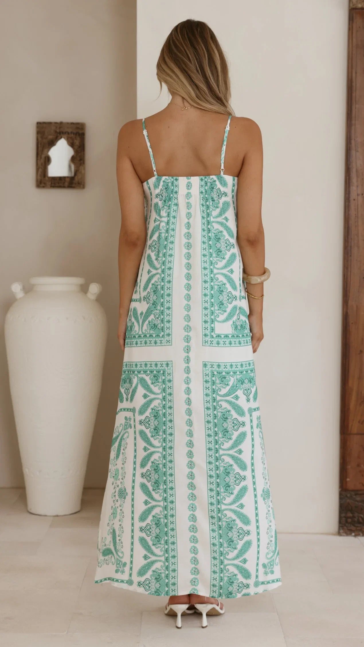 Talise Maxi Dress Green Aztec