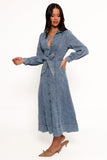 Emberly Long Sleeve Maxi Dress Denim