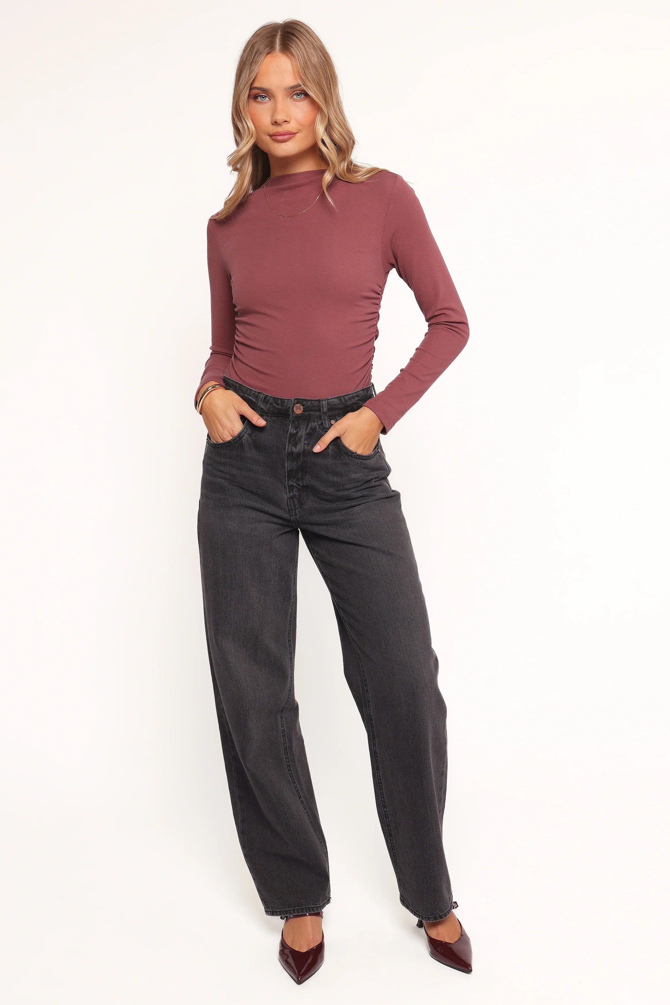 Nissa Long Sleeve Top Chocolate Cherry