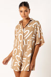 Kellie Romper Tan