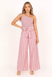 Amilia One Shoulder Jumpsuit Stripe