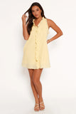 Cassandra Ruffle Mini Dress Butter Yellow