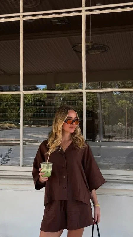 Luna Button Up Shirt Chocolate