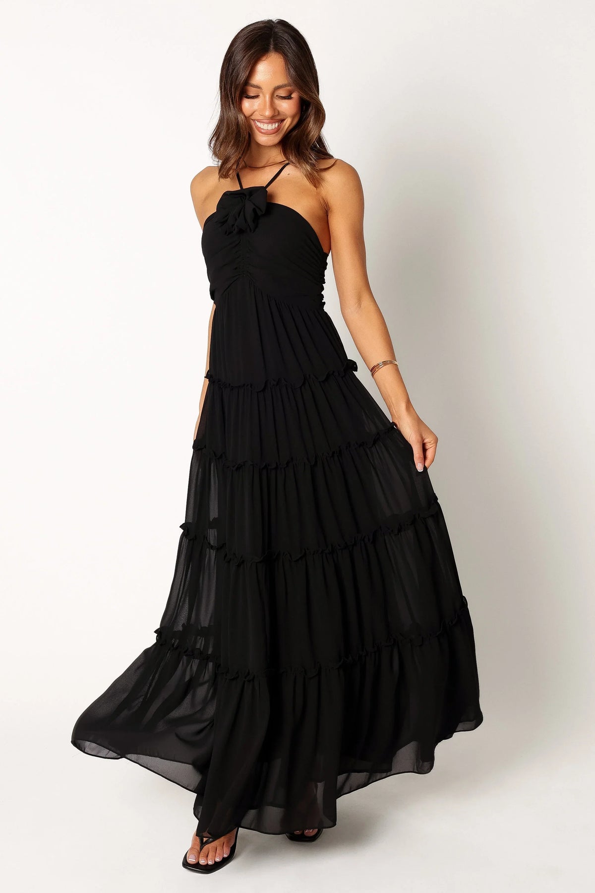 Dottie Halterneck Maxi Dress Black
