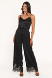 Viola Drawstring Wide Leg Pant Black