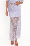 Yonder Sheer Panel Lace Maxi Skirt Purple