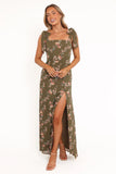 Renita Maxi Dress Olive Floral