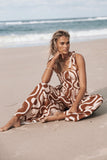 Ginelle Jumpsuit Tan Print