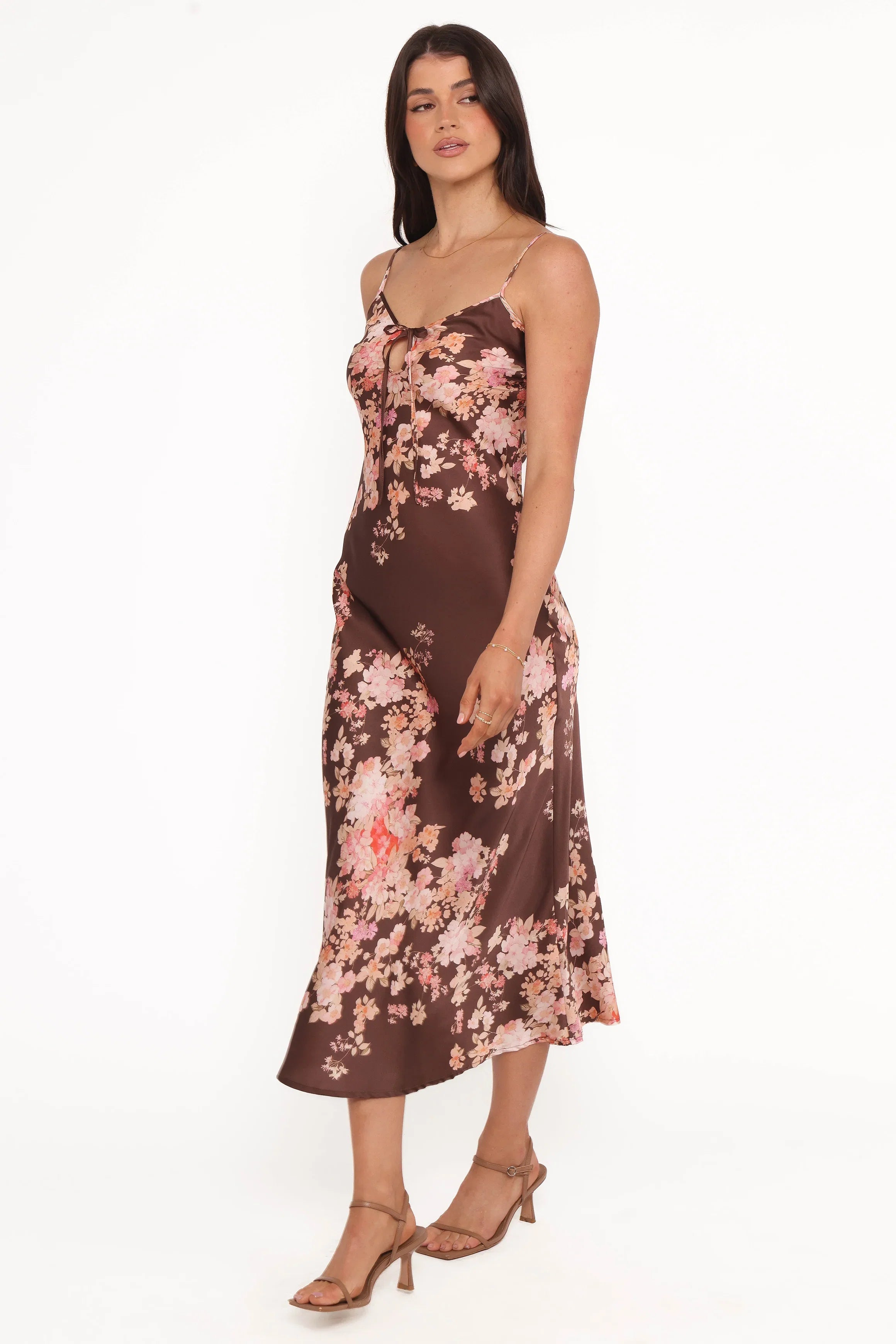 Jamila Midi Dress Brown Floral