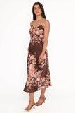 Jamila Midi Dress Brown Floral