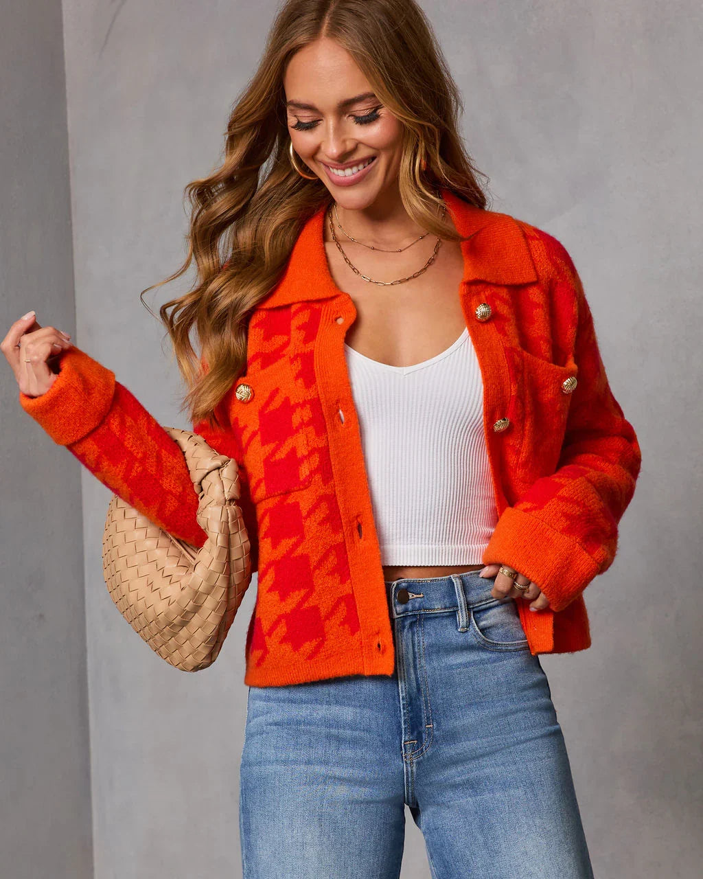 Soft Beginning Houndstooth Cardigan
