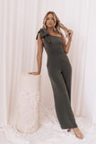 Scarlett One Shoulder Jumpsuit Steel Grey