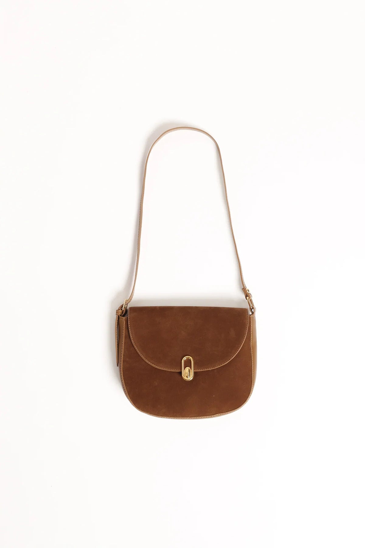 Rowena Crossbody Bag Brown Suede
