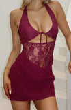 Diamonds Are Forever Mini Dress Burgundy