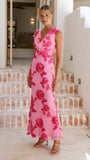Nikova Maxi Dress Pink Embroidery