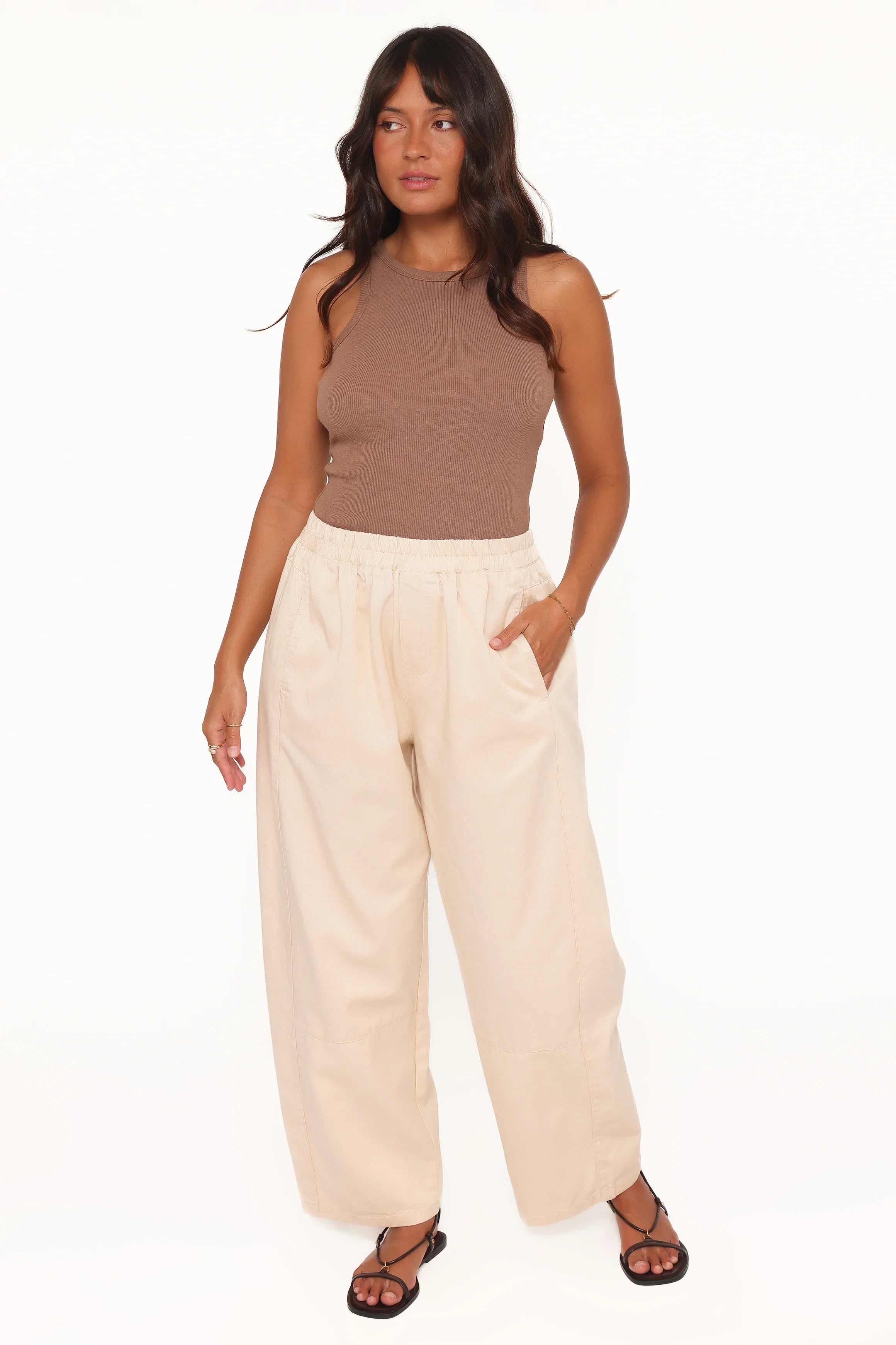 Sasha Barrel Jean Ecru