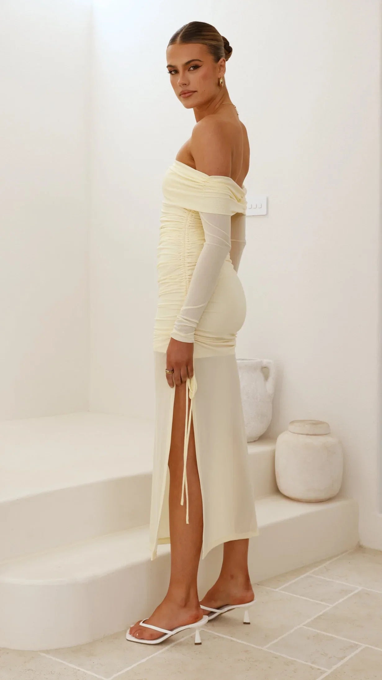 Isadora Off Shoulder Maxi Dress Yellow