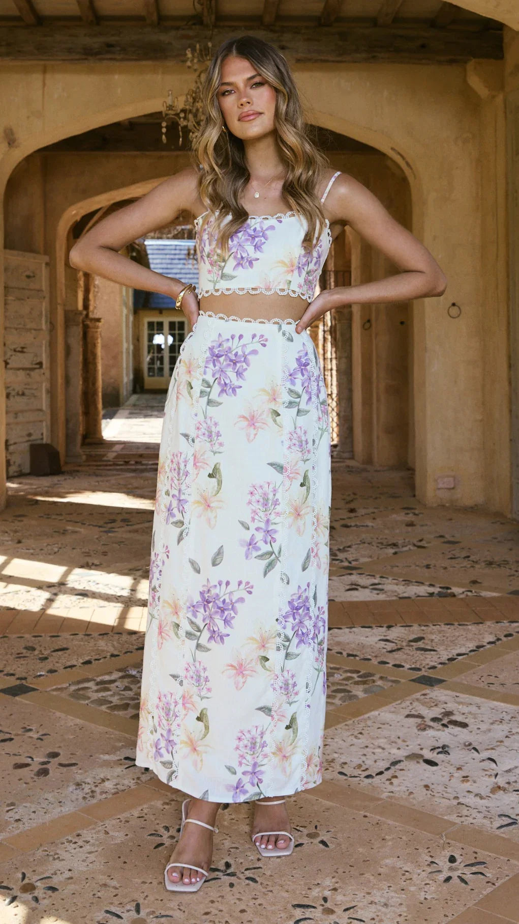 Kiva Crop Top Botanical Bloom