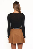 Charles Faux Suede Mini Skirt Camel