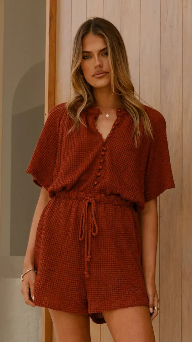 Loula Playsuit Rust