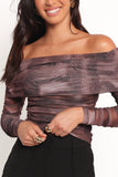Byron Off Shoulder Top Brown