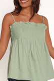 Carson Pleated Top Sage Green