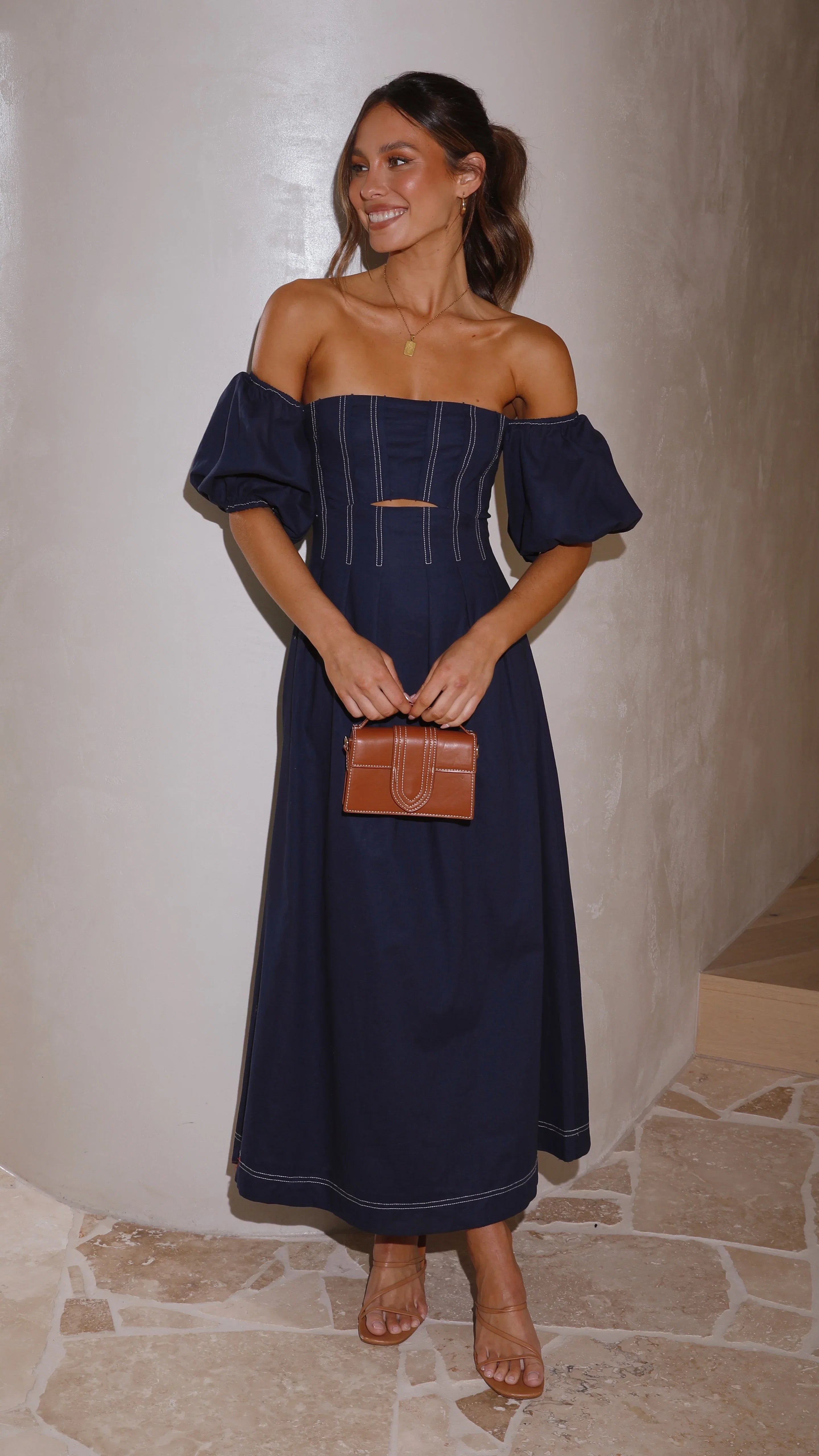 Claira Midi Dress Navy