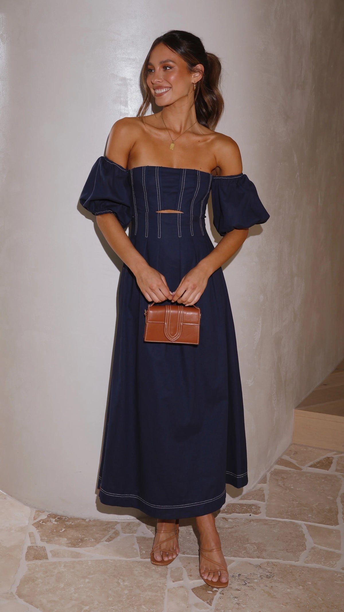 Claira Midi Dress Navy