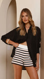 Charla Button Up Top Black