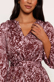 Wrenley Long Sleeve Mini Dress Chocolate Pink
