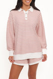 Dealia Knit Short Set Pink Stripe