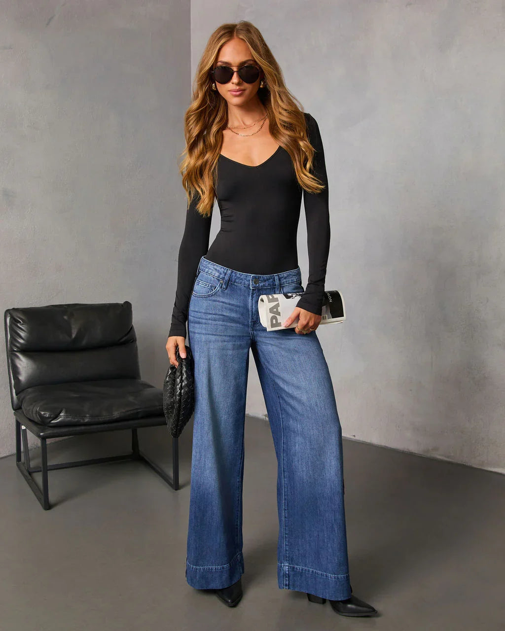 Senisa Rigid Wide Leg Jeans