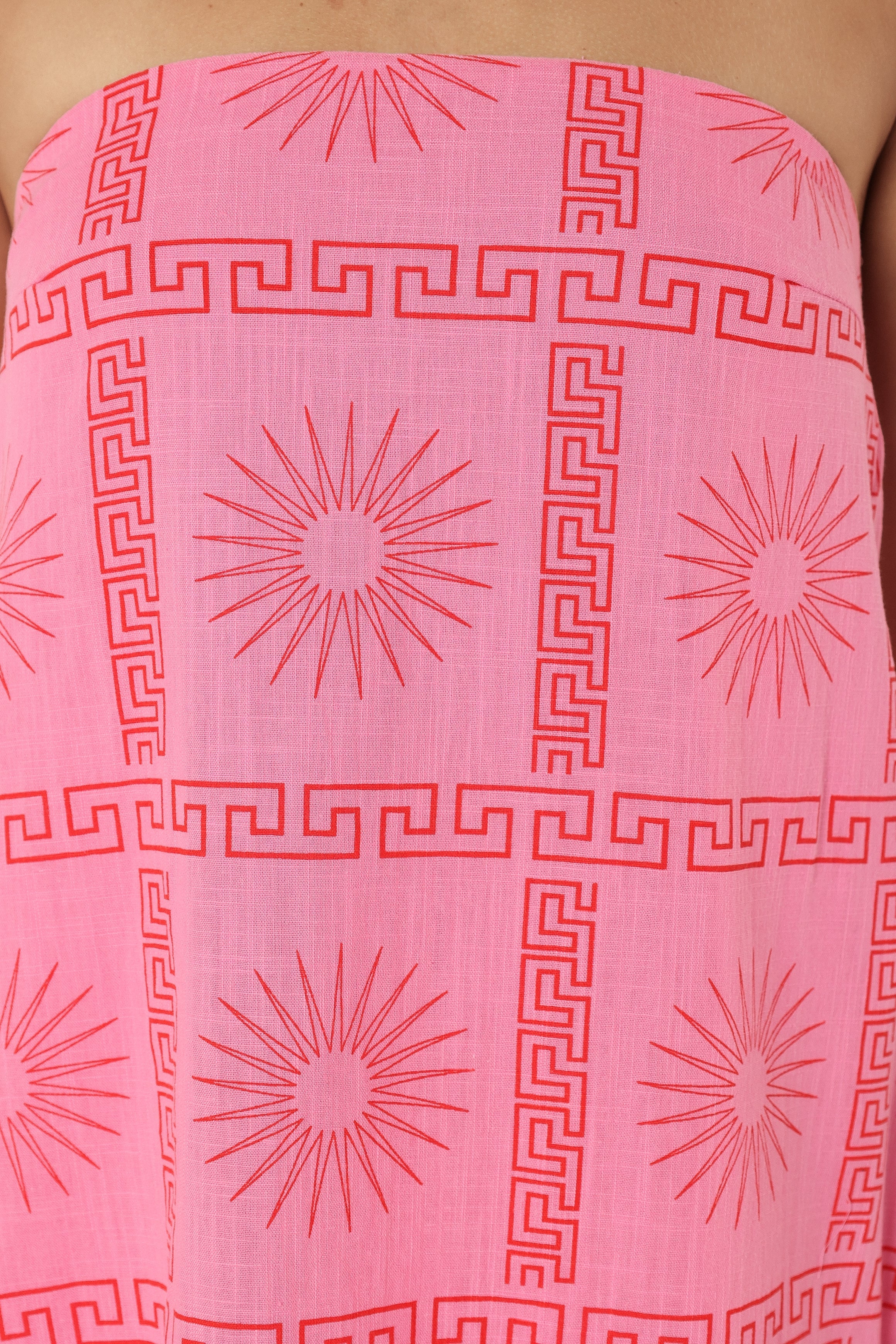 Soph Strapless Maxi Dress Pink Red