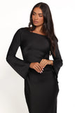 Kalyssa Long Sleeve Maxi Dress Black