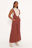 Jackson Jumpsuit Dark Red Houndstooth