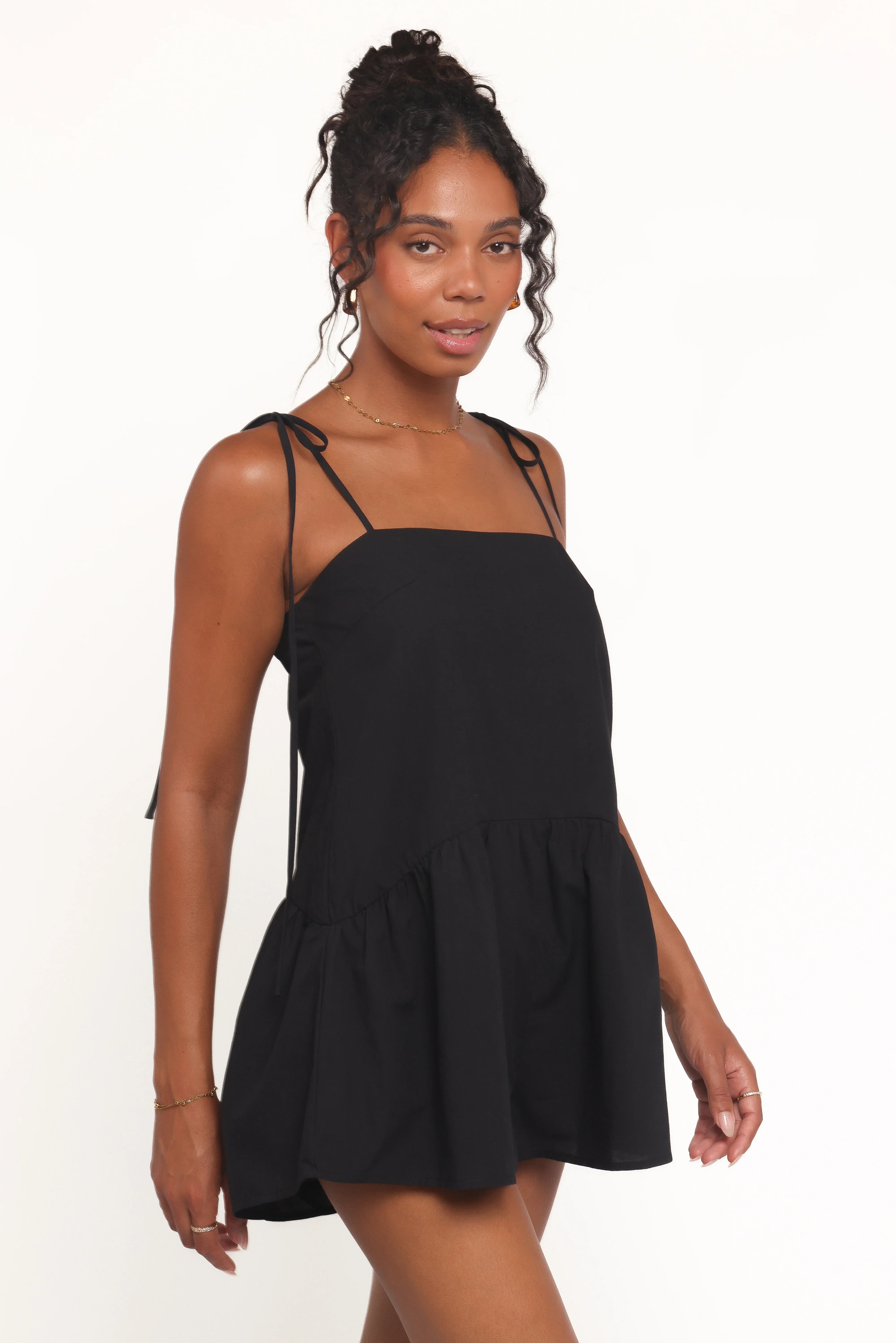 Rubie Tie Shoulder Romper Black