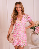 Petaled Garden Floral Eyelet Mini Dress
