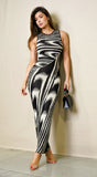 Sofia Abstract Maxi Dress Black