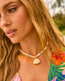 Elvina Beaded Seashell Pendant Necklace