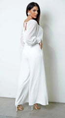 Halo Beaded Sheer Blouse White