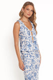 Claud Top Blue White Floral