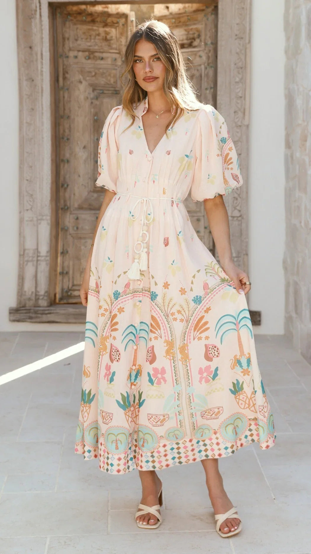 Tamsin Midi Dress Acacia Palm