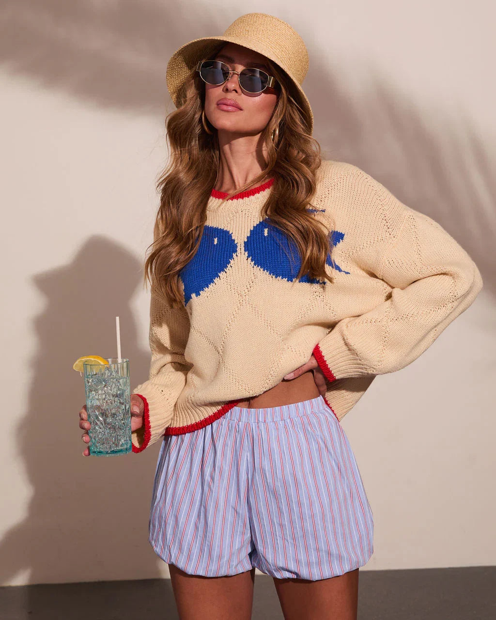 Swim On Intarsia Knit Fish Sweater