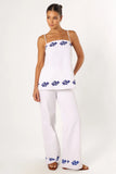 Amalia Pant White Blue