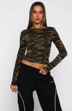 Dont Rein Me In Long Sleeve Baby Tee Camo