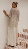 Zinnia Oversized Sequins Tee Beige