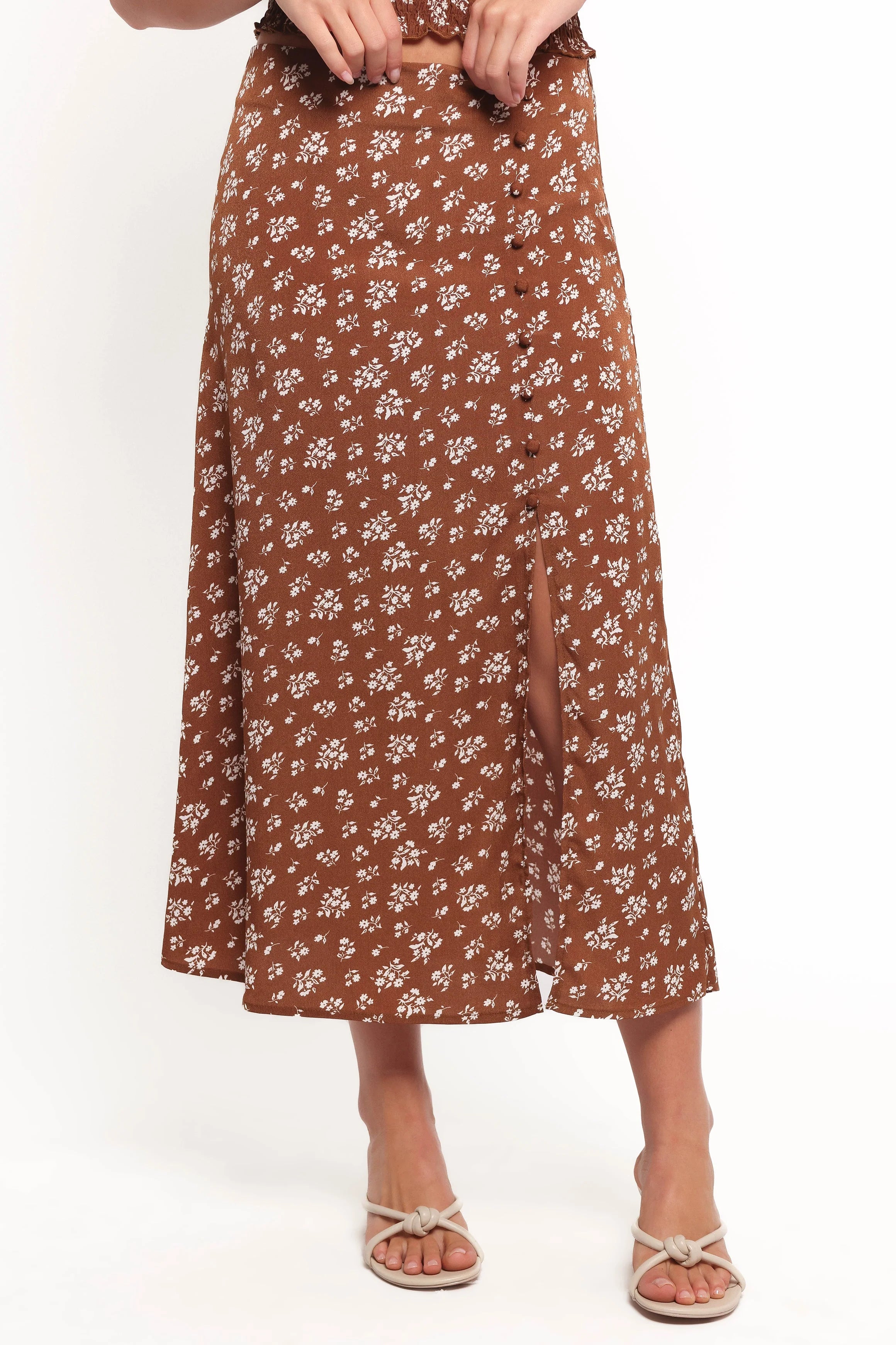Zola Skirt Set Brown Ditsy Floral
