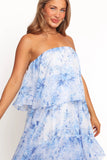 Bloom Strapless Maxi Dress Blue