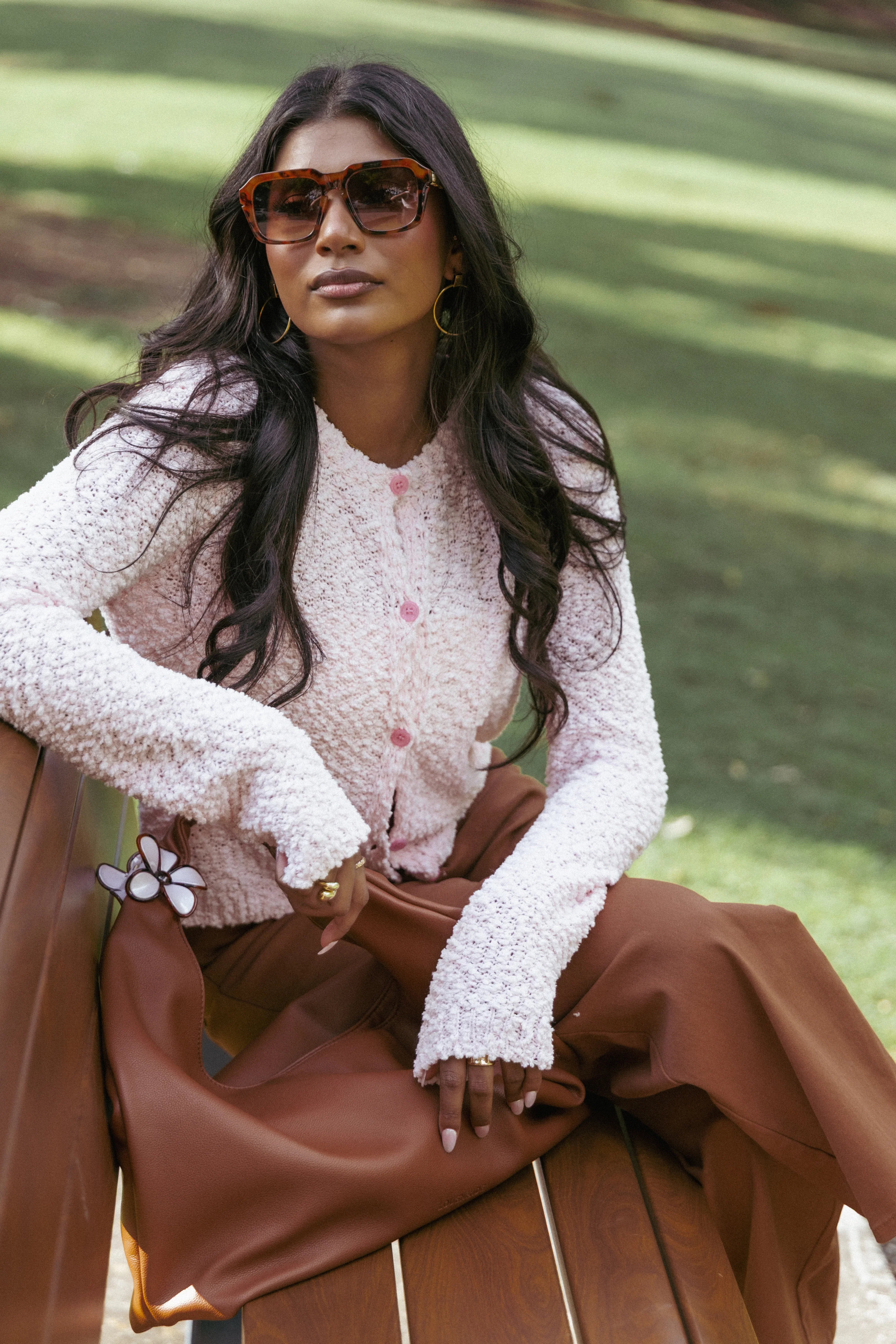 Ally Texture Cardigan Pink